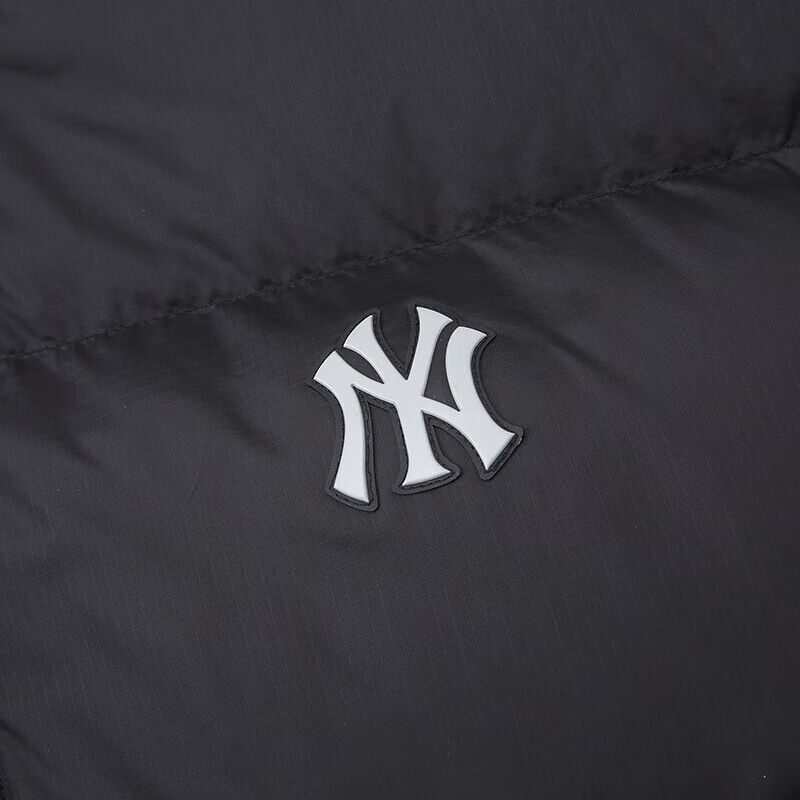 MLB Official Fashionable and Versatile Atmosphere Hooded Goose Down Down Jacket for Men and Women Couples 25 Autumn and Winter New DJB40 New York Yankees/Black M (It is recommended to take one size smaller)