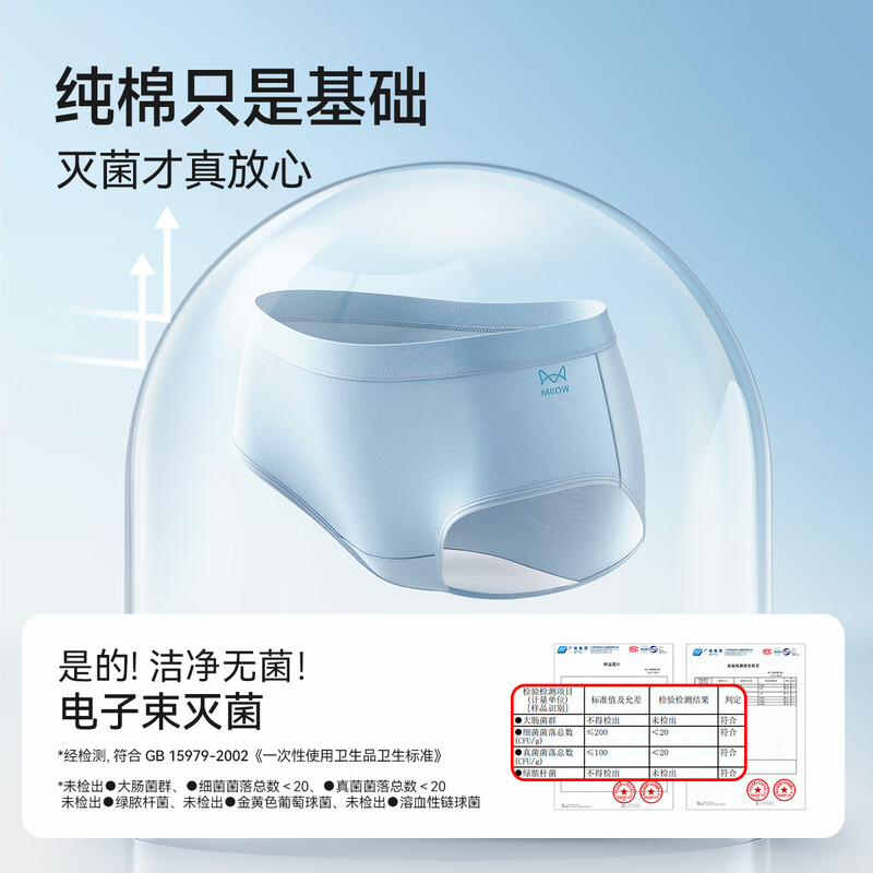 Catman Medical Grade First Time Disposable Women's Underwear Women's Pure Cotton Antibacterial Mid-waist Seamless Large Size Girls' Briefs