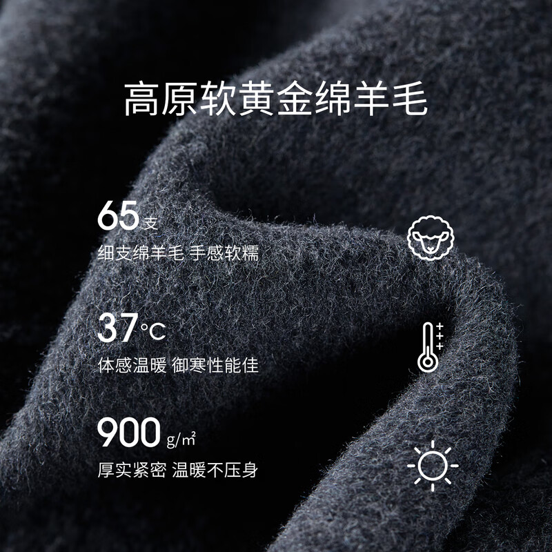 Shandubila warm thick double-sided woolen coat for women winter wool light luxury round neck straight coat contrasting design cardigan top