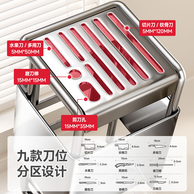 Kitchen Story Knife Rack Kitchen Storage Rack Countertop Knife Storage Rack Kitchen Knife Rack Knife and Spatula Storage Rack Chopstick Tube Storage Rack