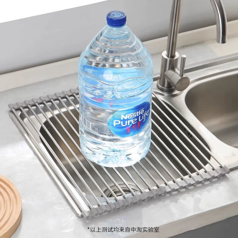 Cat kitchen sink drain rack pool dish rack foldable dish rack drain basket kitchen storage folding drain rack small gray 12 tubes