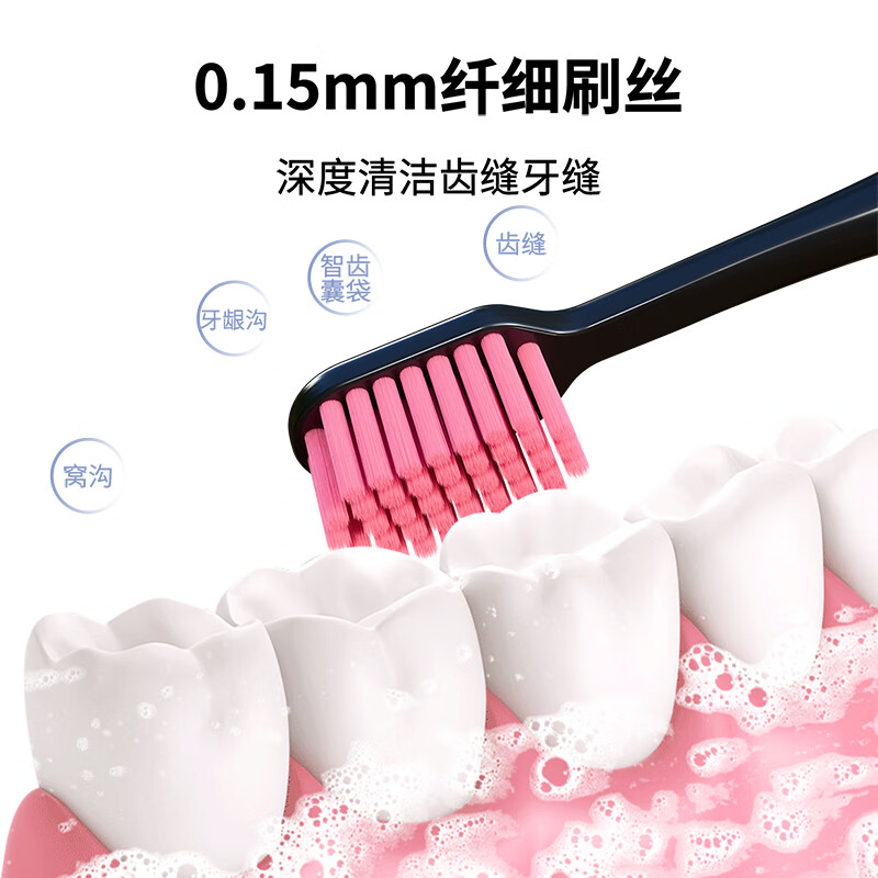 BRUSHING BEAR 41-hole wide-head soft-bristle toothbrush adult anti-sensitive gum protection couple wear men and women home family pack 5 independent packs