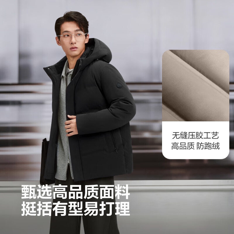 Bosideng 25 years winter men's goose down thickened removable hat loose short style business versatile shopping mall same style down jacket