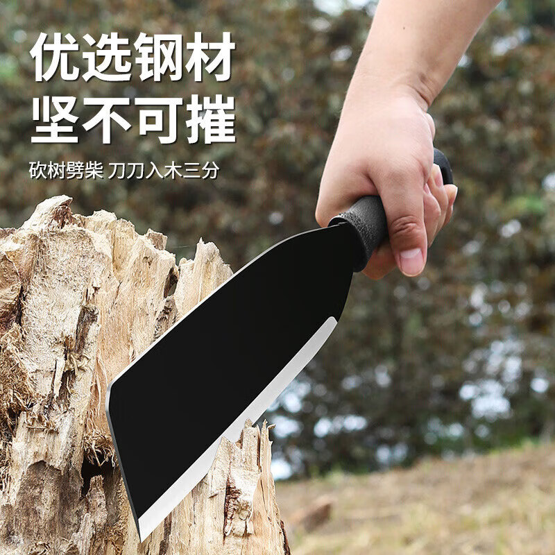 Jiang Tingke woodcutter outdoor agricultural manganese steel road opener heavy-duty machete woodchopping agricultural long-handled gardening tool rubber handle straight head 1 pack