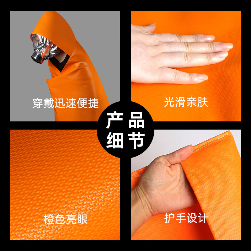 Fireproof cloak cape household high temperature resistant double layer silicone emergency fire blanket flame retardant and heat insulation protective escape set children's type thickened nano cape heat insulation and flame retardant