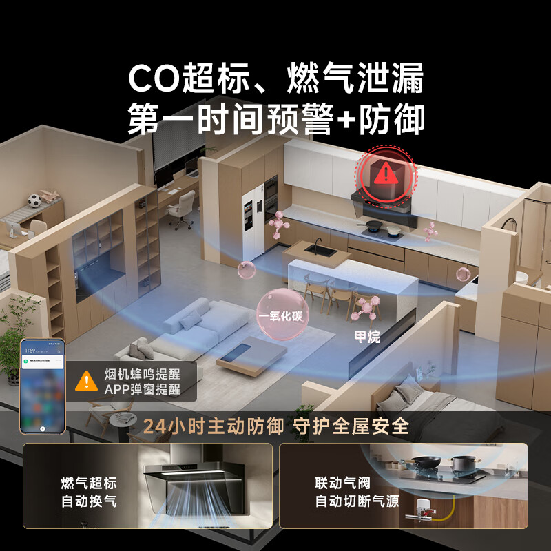 Mijia Xiaomi range hood hood purifier P2 trade-in large suction first-level energy efficiency door-to-door installation natural gas timing set no need to disassemble and wash MJ06CY