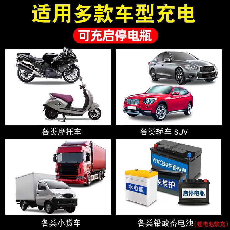 Car charger 12V24v smart full automatic power off battery motorcycle car truck battery new 12V six lights (smart model)