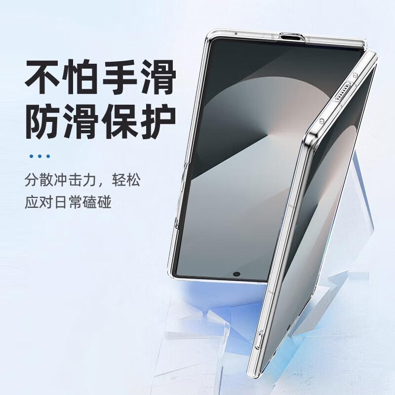 Kaicai thin and invisible, suitable for Samsung Z fold6 mobile phone case, folding screen, ultra-thin and transparent, all-inclusive anti-fall lens protective cover for men and women