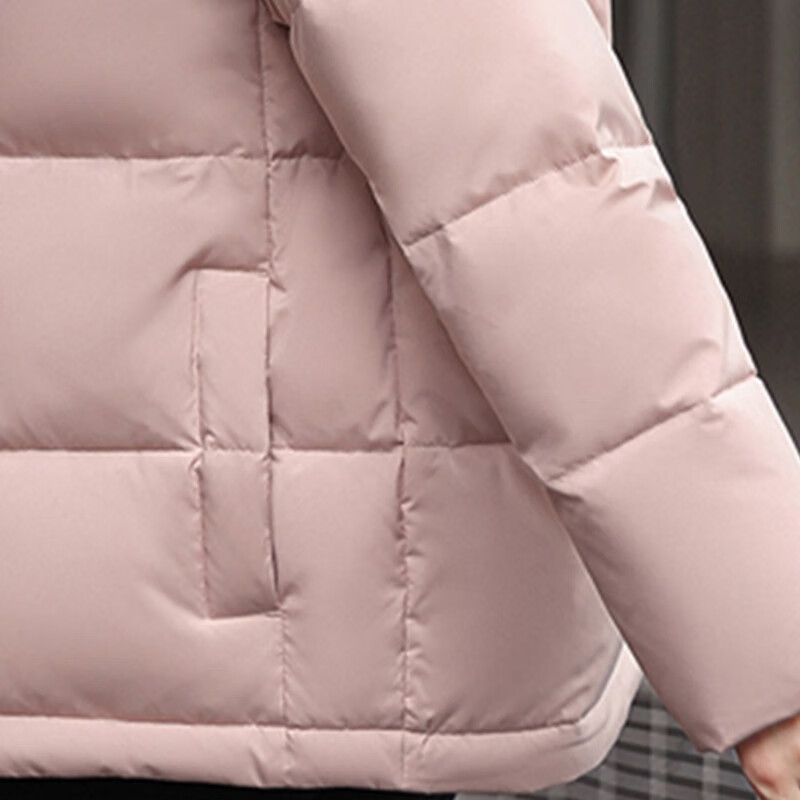 Flying in the Snow Down Jacket Women's Short Winter Warm Hooded Fashionable Casual Versatile Winter Jacket Black L