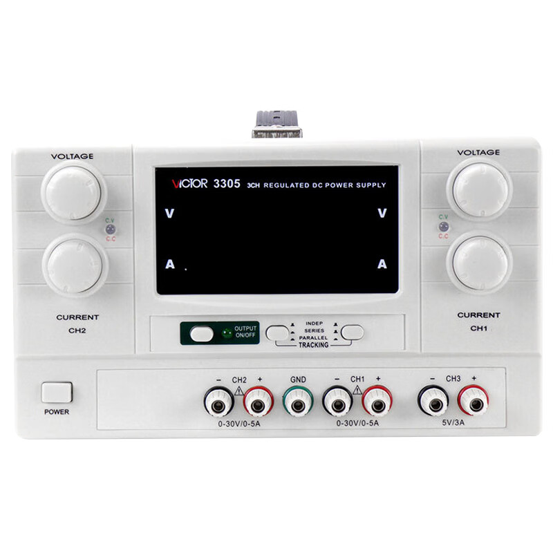 Victory Instrument DC stabilized power supply high-precision output voltage and current adjustable DC power regulator constant voltage and constant current preset VICTOR 3305 dual-channel adjustable 30V5A + one channel fixed 5V1A