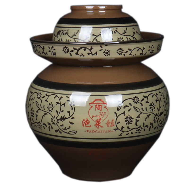 Ye Yu Sichuan home-made pickled vegetable jar earthenware old-fashioned ceramic jar with lid extra large thickened pickled vegetable jar old jar with water capacity 17 catties with inner lid