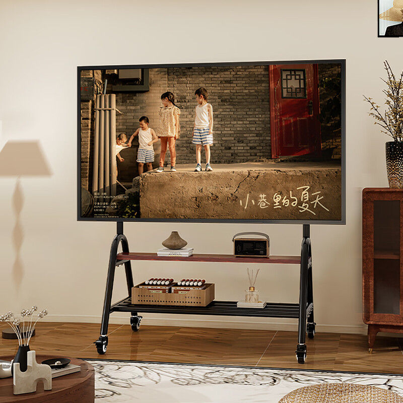TAZD TV stand mobile TV art stand floor stand with wheels movable TV stand suitable for Xiaomi Hisense TV rack cart with socket TV cabinet type