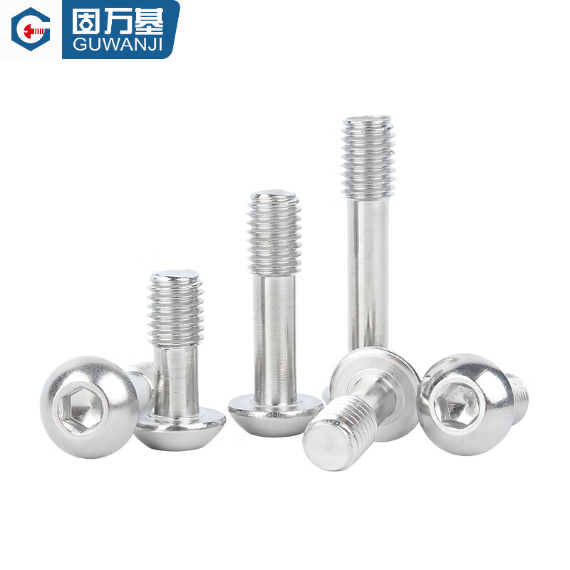 GUWANJI 304 stainless steel semi-round head hexagonal loose screw DIN7380 screw half-thread pan head bolt M8x25 10 pieces