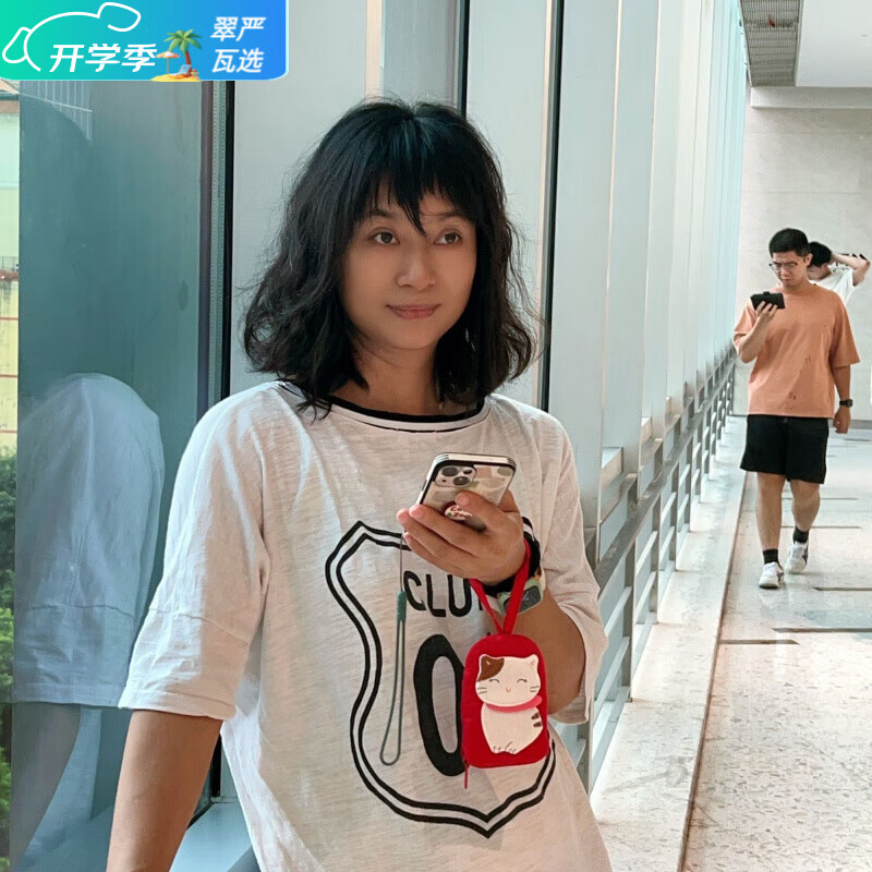 Ye Yu coin card key bag small large capacity multifunctional car key bag pull-out telescopic new model for women deep blue with cat** small two-leaf model