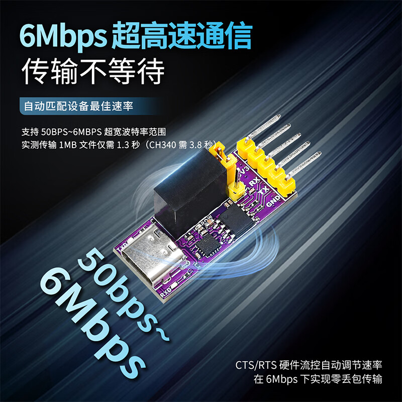 Green Shen CH343 USB to TTL isolated downloader module CH340K isolated emulator comes with fuse support supports Type-C CH343P isolated TTL 6M