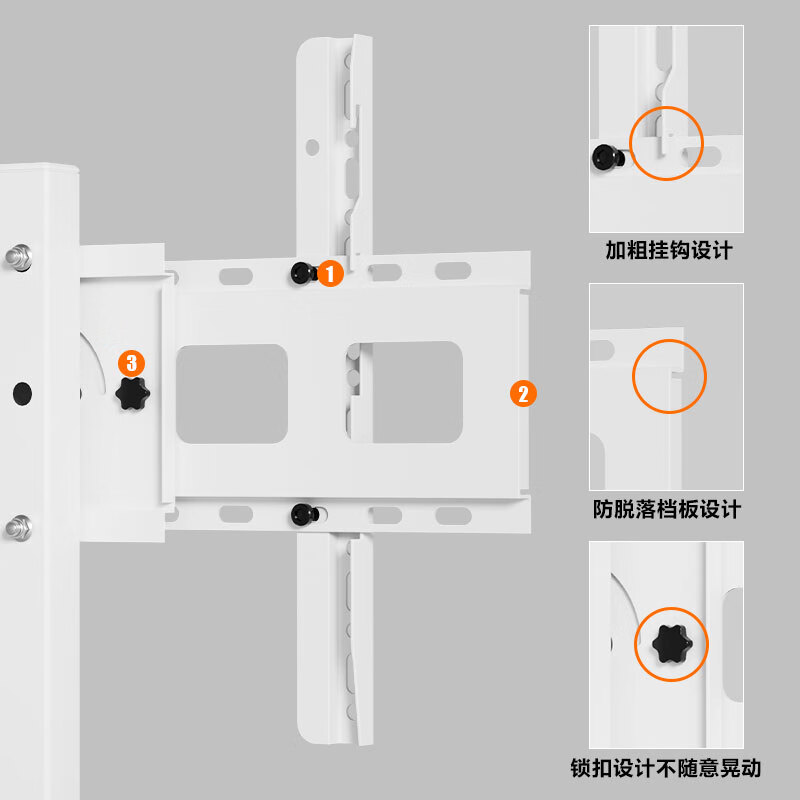 Xingkaishi TV mobile stand floor-mounted pulley with socket hand-cranked lift horizontal and vertical screen rotation suitable for Xiaomi Hisense universal hanger live broadcast screen mobile cart White-Bull plug-in type 32-70 inches horizontal screen or vertical screen installation