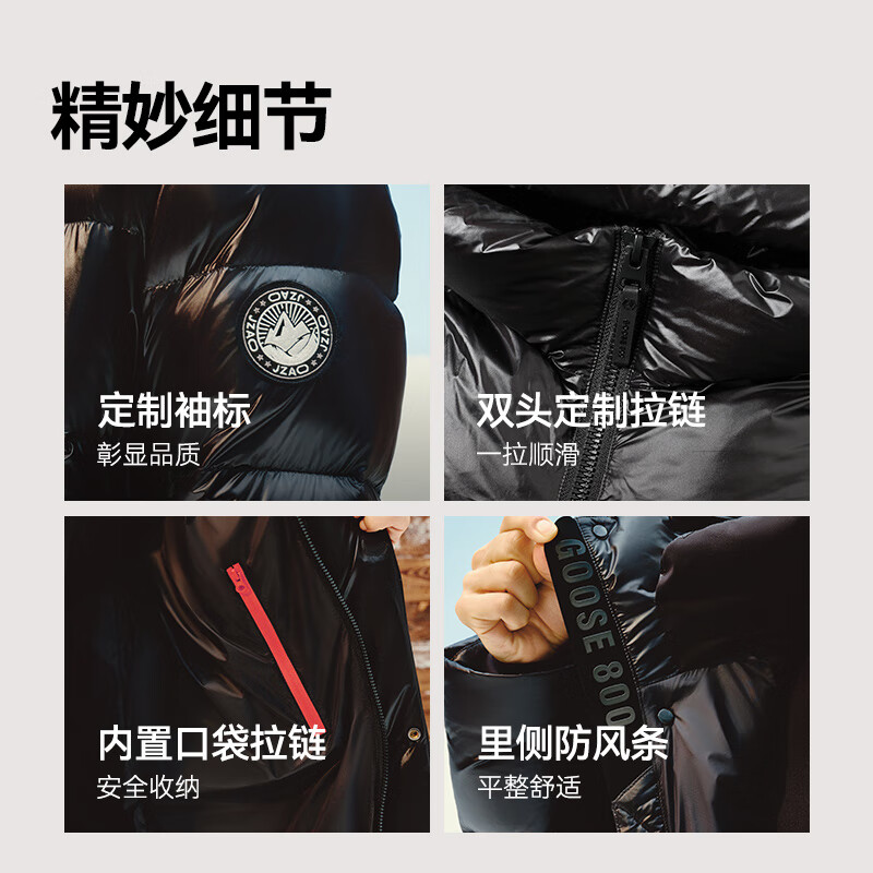 Made in Tokyo, black gold imported white goose down goose down jacket mid-length down jacket unisex winter coat obsidian black M