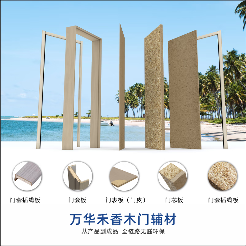Hexiang Wanhua Hexiang formaldehyde-free wooden door 1001 package installation