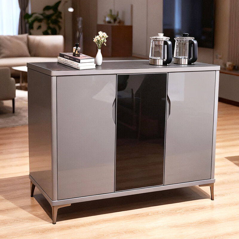 Zetian tea bar machine with large refrigerator refrigeration and refrigeration office commercial health tea brewing disinfection voice intelligent tea cabinet gray hot and cold three-door upgraded large refrigerator (health tea brewing)