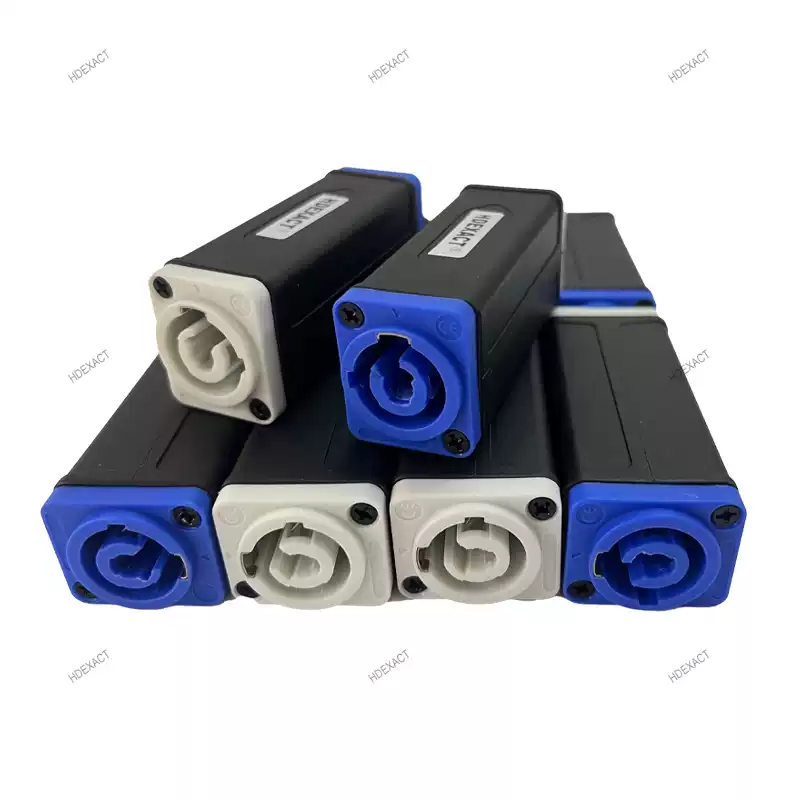 Three-core blue head to white head power straight-through extender stage lighting large screen power butt connector double-way connector input to output blue to white