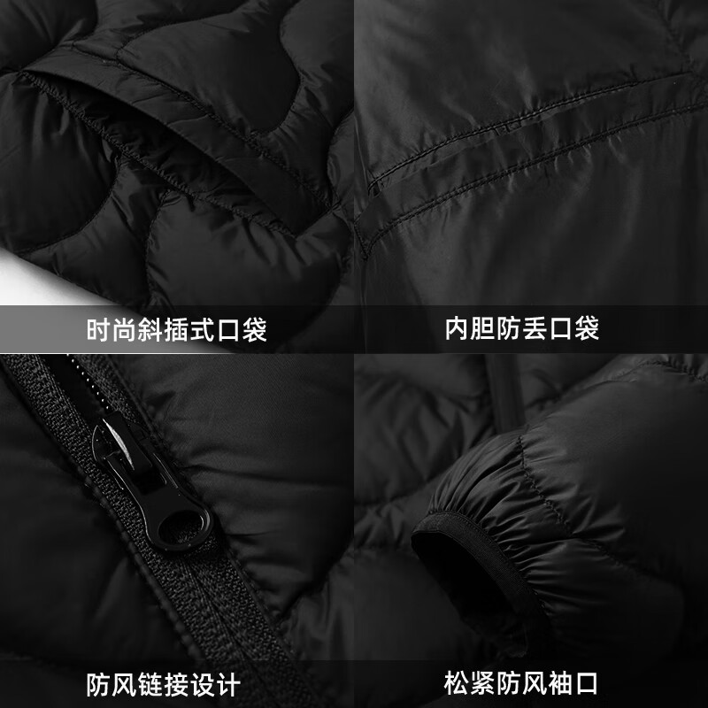Duck Light Thin Down Jacket Men's Solid Color Versatile Baseball Jacket Collar Casual Warm Liner Men's and Women's Couple Lightweight Thin Jacket