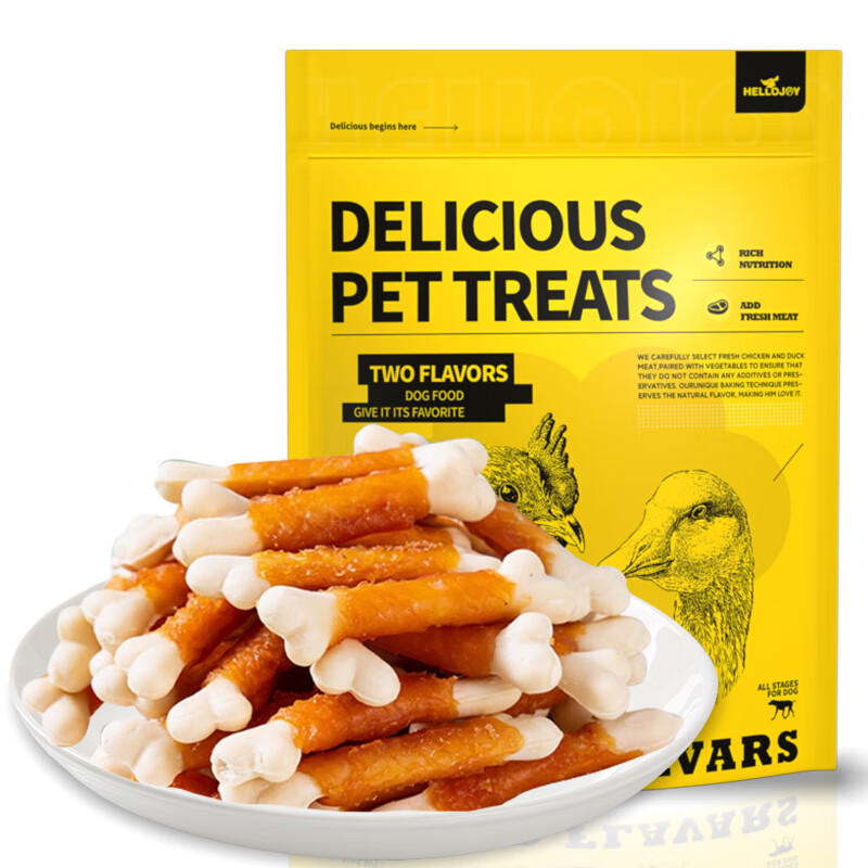 HELLOJOY Dog Snacks Pet Teeth Stick Bichon Teddy Small and Medium-sized Dogs Molar Teeth Cleaning Chicken Wrap Milk Bone 360g