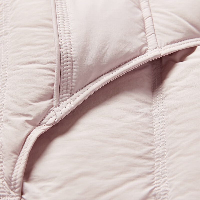 Xiangying Pink Lightweight Down Jacket Women's Short 2025 Winter New Plaid Splicing 90 White Duck Down Round Neck Jacket Light Pink S 155/80A/85-95 Jin