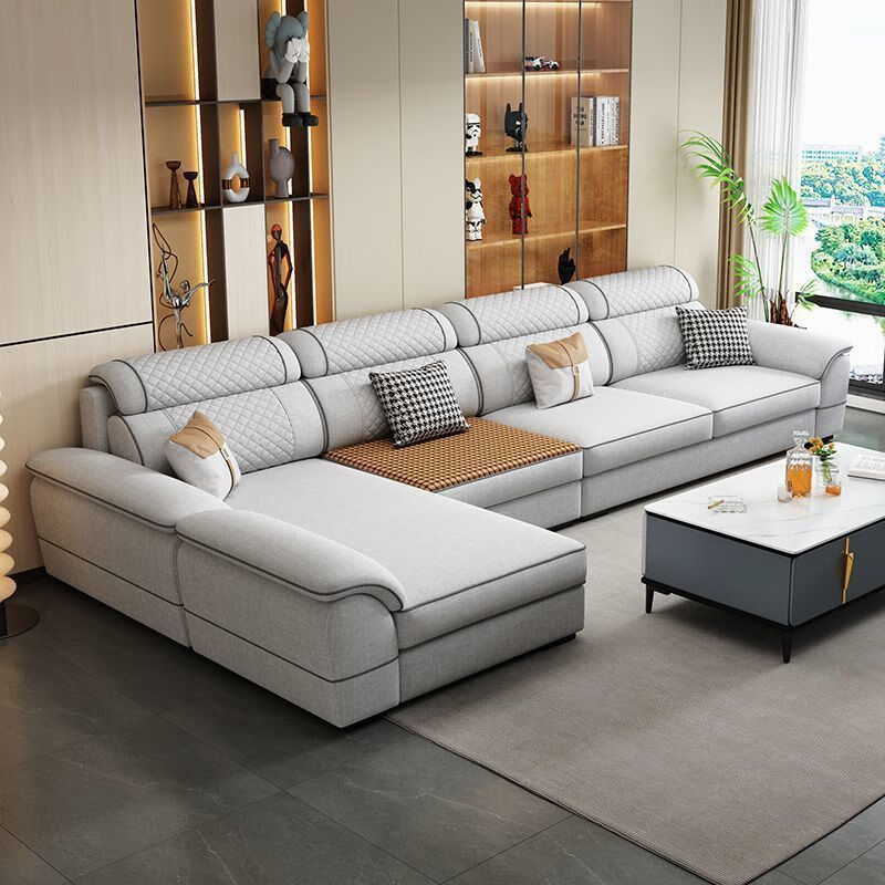 Huang Kairui's new winter and summer dual-use removable cotton and linen sofa, modern and simple living room, fabric, large and small, cat claw leather sofa, double + single + imperial concubine 3.2 meters + coffee table TV cabinet, skin-friendly and breathable cotton and linen, soft and delicate sponge, color contact customer service