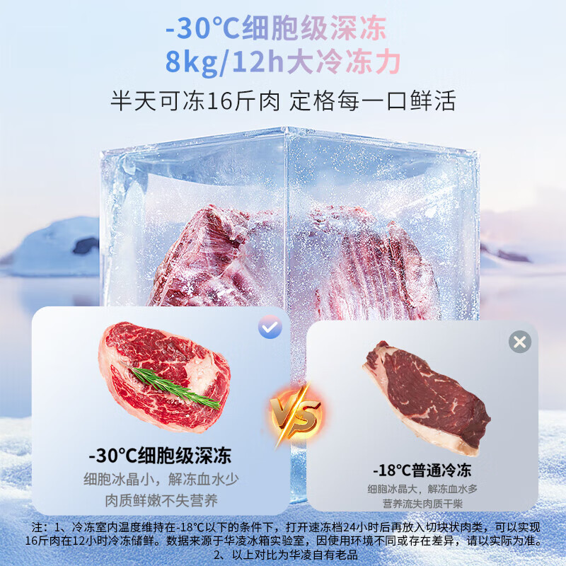 Midea's Shenji Jihuang 518 Hualing French 4-door ice making 60cm ultra-thin zero-embedded dual system dual cycle first-level energy efficiency household large-capacity smart refrigerator 518WUFIPZ 518 liters fully automatic ice making system