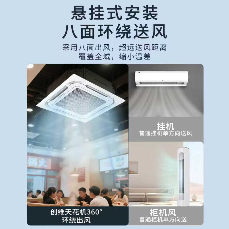 Skyworth large 3-horsepower heating and cooling ceiling machine, one-stage variable frequency central air conditioner, embedded commercial ceiling air conditioner, patio machine KFR-75TW/V3AA1A-N1PLA