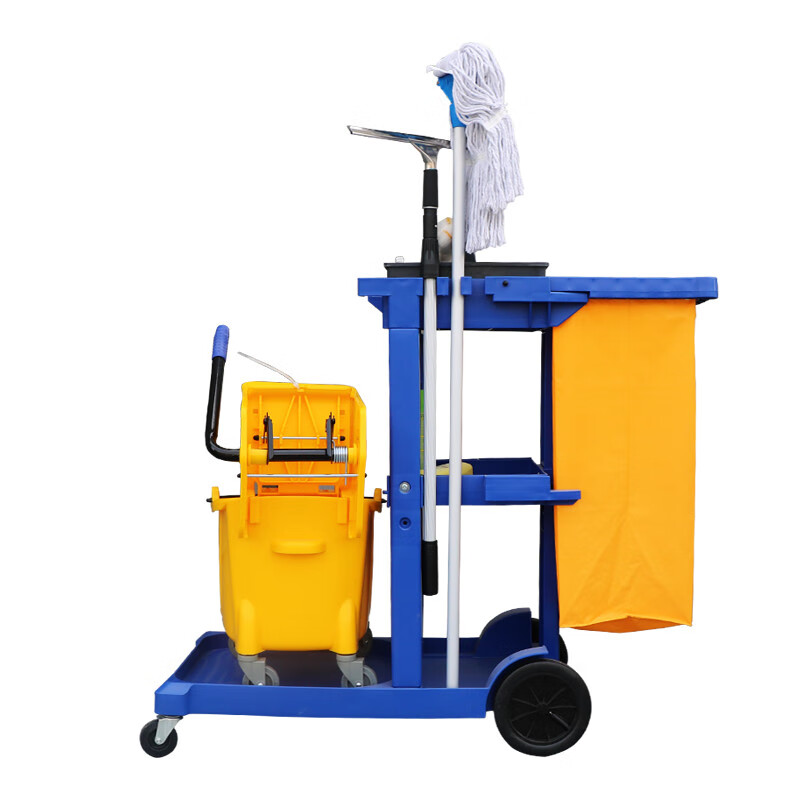 Wen Siyu small cleaning cart multi-functional cleaning cart linen cart property shopping mall hotel guest room cleaning cart AF08170 cleaning cart - gray (including bag)