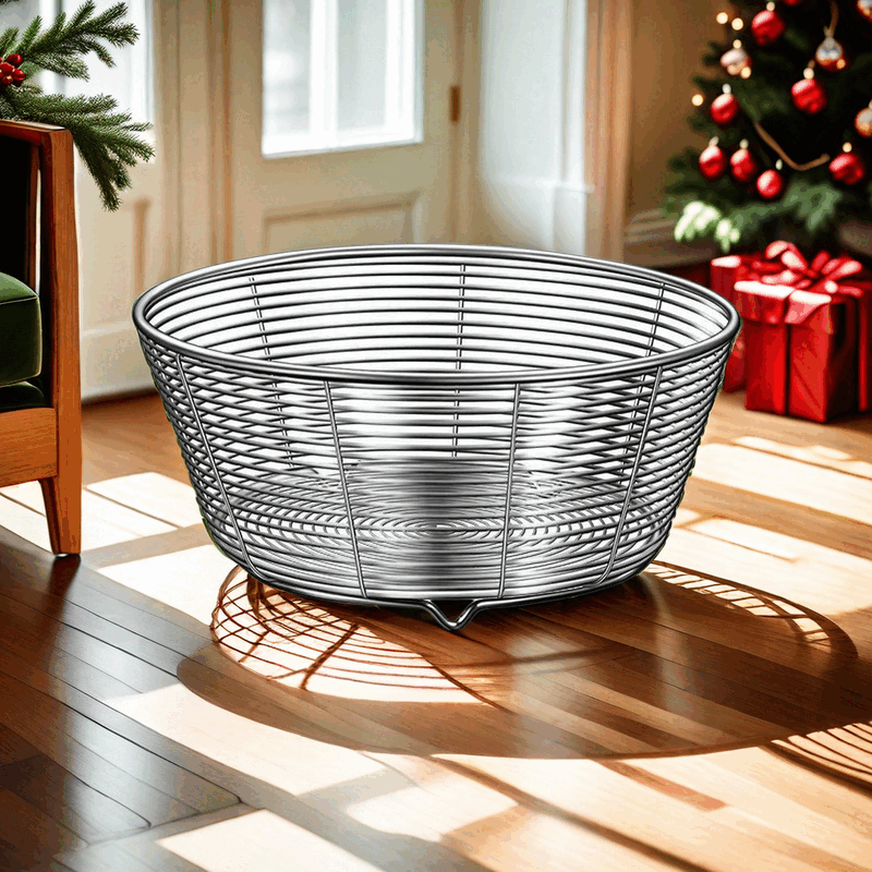 GIOIO304 stainless steel non-magnetic fruit basket for draining round solid thick living room special for washing vegetables free shipping clearance food grade 25.5 cm extra large non-magnetic hollow drain fruit basket