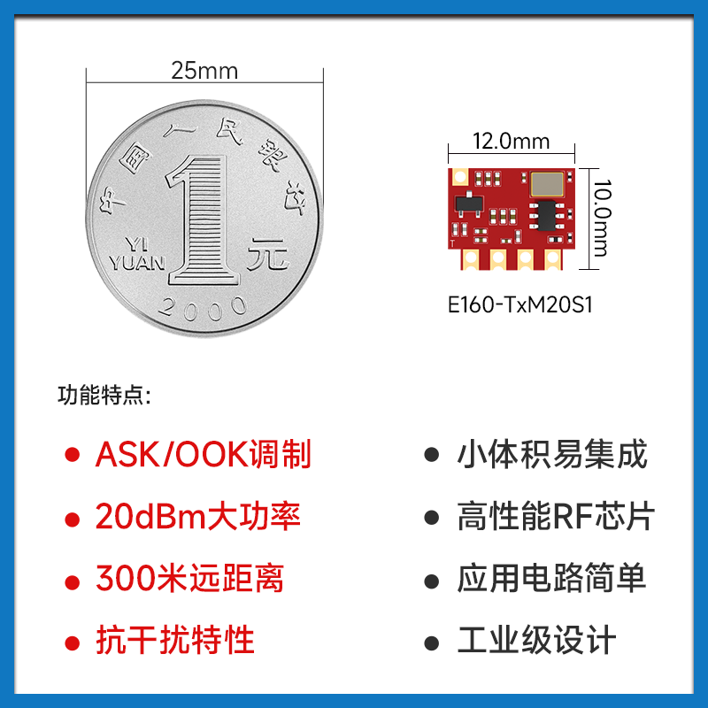 Ebyte 433/315Mhz wireless transceiver module ASK/OOK communication smart home appliance security remote control low cost E160-T3F12S2 development-free 315M transmitter module