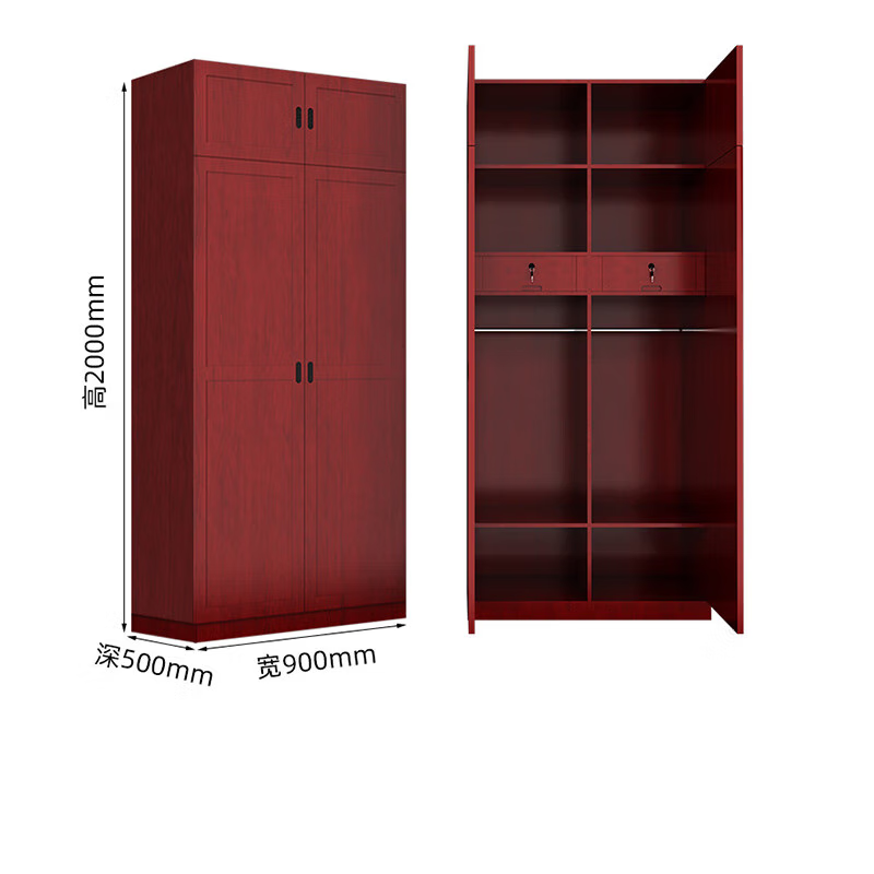 Yuanao solid wood camp equipment wooden soldier cabinet squad housekeeping cabinet dormitory double locker locker 900*500*2000