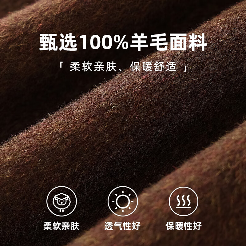 Qianbainian 100% sheep wool double-sided wool coat for women autumn and winter new style small lapel single-breasted mid-length coat carbon black L