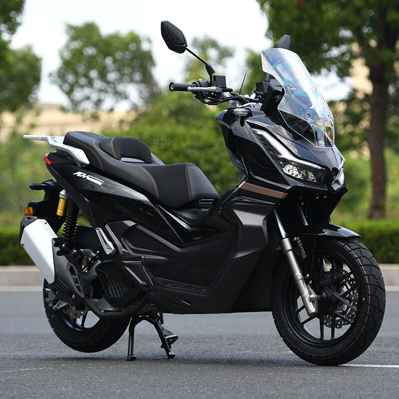 Handa ADV hybrid water-cooled 4-valve under-suspension motorcycle 150cc brandable ABS projection instrument pedal fuel vehicle Bright black ADV hybrid 4-valve under-suspension water-cooling + ABS + TCS + projection instrument + recorder 3 boxes Handlebar heating + GPS positioning + lifting windshield + tire pressure monitoring + positive tires