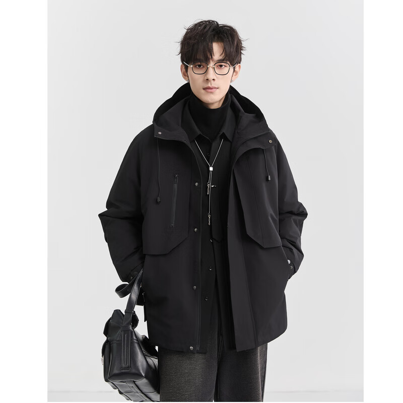 Piaget Zall 2025 Winter Fashion Hooded Down Jacket Men's Korean Style Duck Down Warm Thickened Casual Jacket