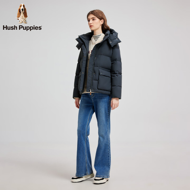 Hush Puppies comfortable and warm women's 2025 winter new fluffy, comfortable and warm comfort down jacket Xuanqinglan M
