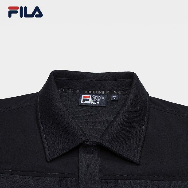 FILA official men's knitted long-sleeved jacket 2025 winter new fashion casual and comfortable lapel top Legend Blue-NV M 170/92A/M