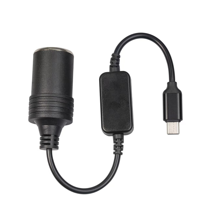 He Jiangong black thickened copper wire 5V to 12V driving recorder boost power supply USB to cigarette lighter adapter cable black