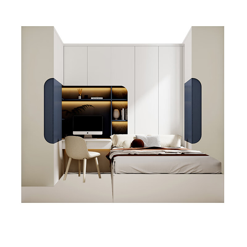 Sophia tatami bed whole house customization study desk bookcase bed tatami bed cabinet integrated children's bed furniture customized gold lock free room design rights