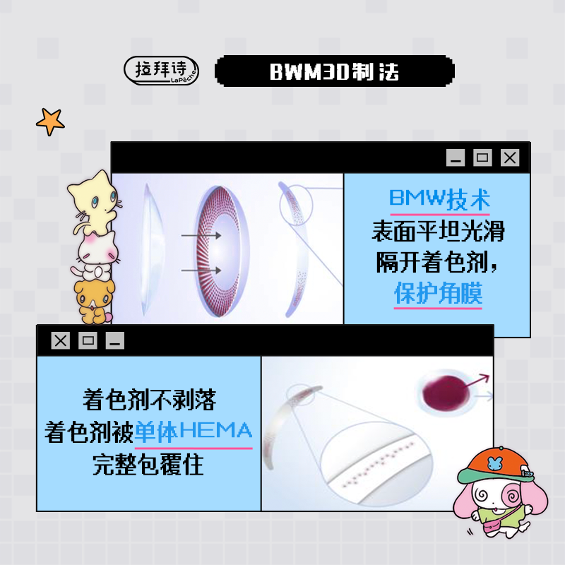 Labaishi Great Artist Sandwich Color Contact Lenses Half Yearly Disposable Color Contact Lenses 1*2 Sweetheart Agent 0 Degree