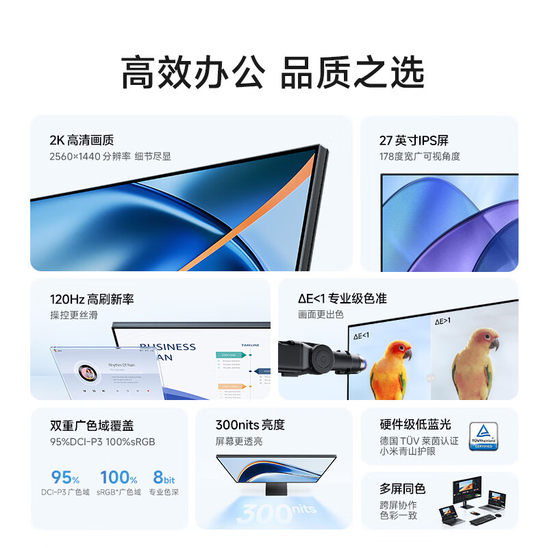 Quasi-new product Xiaomi (MI) REDMI 27-inch 2K monitor 120Hz high refresh rate IPS technology dual wide color gamut computer office monitor A27Q 2026 model