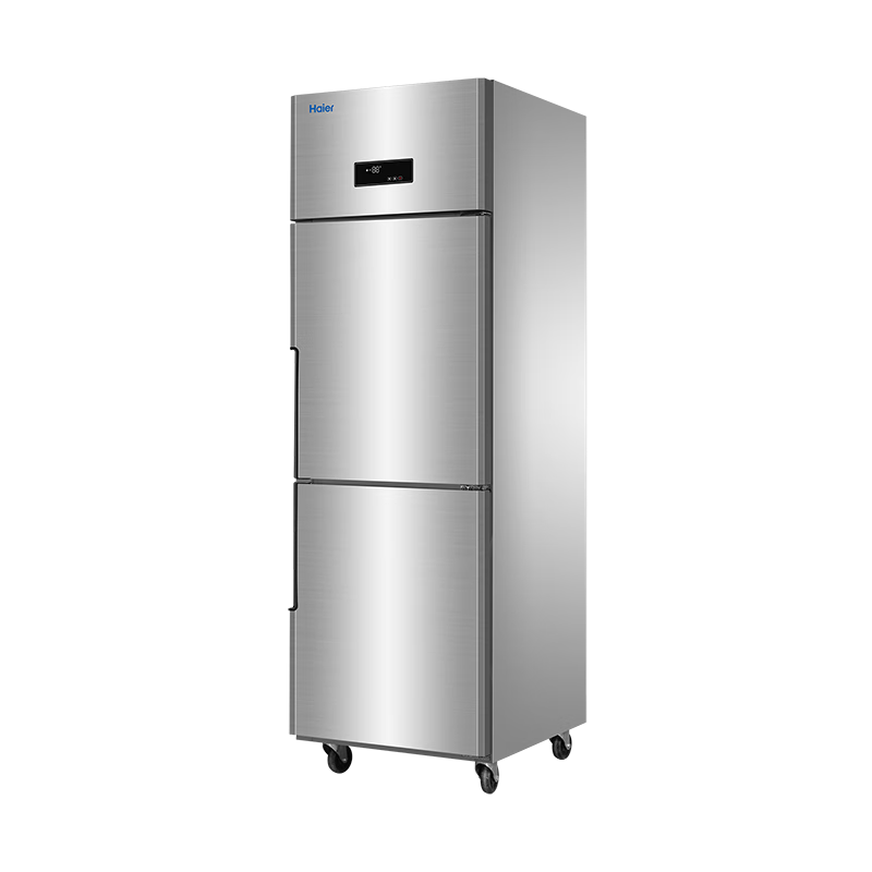 Haier kitchen refrigerator commercial vertical four-door\six-door freezer hotel canteen hotel restaurant back kitchen stainless steel copper tube large capacity 403 liters double door fully refrigerated stainless steel electronic temperature control
