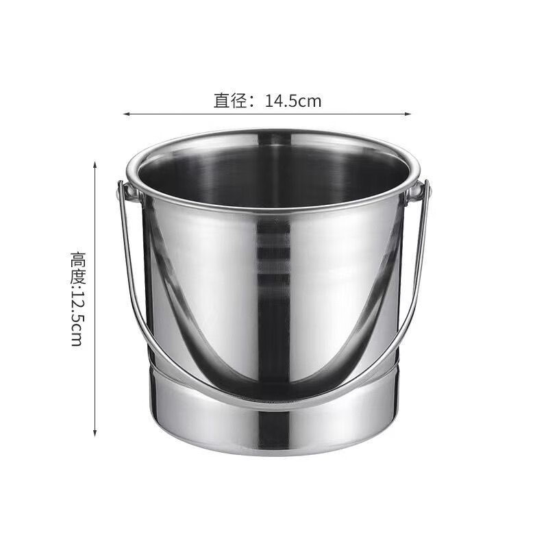 Chuangjingyi chooses stainless steel ice bucket, bar KTV portable ice bucket, multi-purpose ice bucket with separator 1L ice bucket + ice clip by default without separator