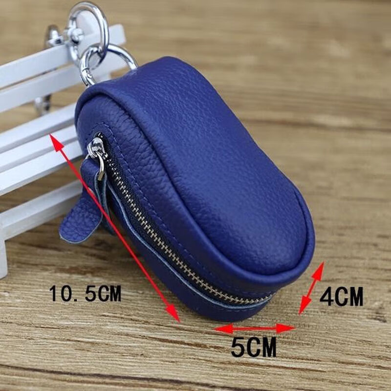 Ye Yu genuine leather key bag large capacity unisex zipper car key bag simple fashion compact waist hanging household trendy black