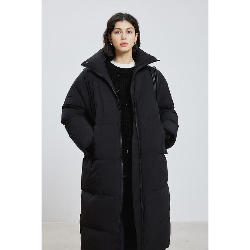 THORNSAURA Thorn Light THORNSAURA 2025 Winter New 90 White Duck Down Long Stand Collar Warm Down Jacket Women Space Gray M