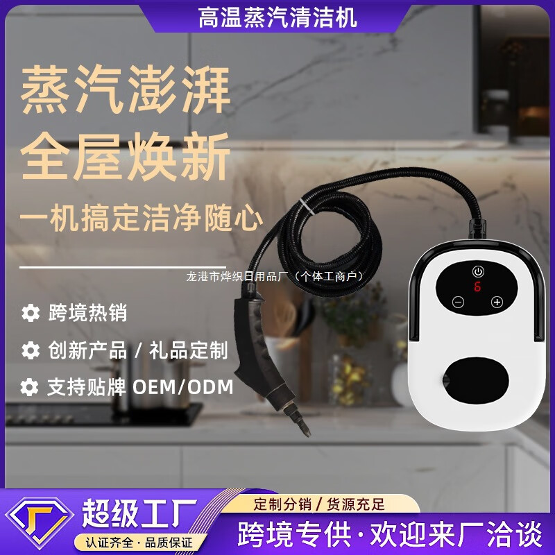 Wenzhi cross-border LCD multi-functional range hood high pressure and high temperature steam cleaner portable household disinfection all-in-one machine white button model European regulations