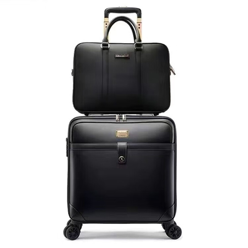 HANKE genuine leather trolley case, universal wheel suitcase, 16-inch business boarding suitcase, 20-inch men's and women's suitcase, 22-inch leather suitcase, 18 pattern color sub-master box, 22-inch vertical rectangular shape (required to be checked)