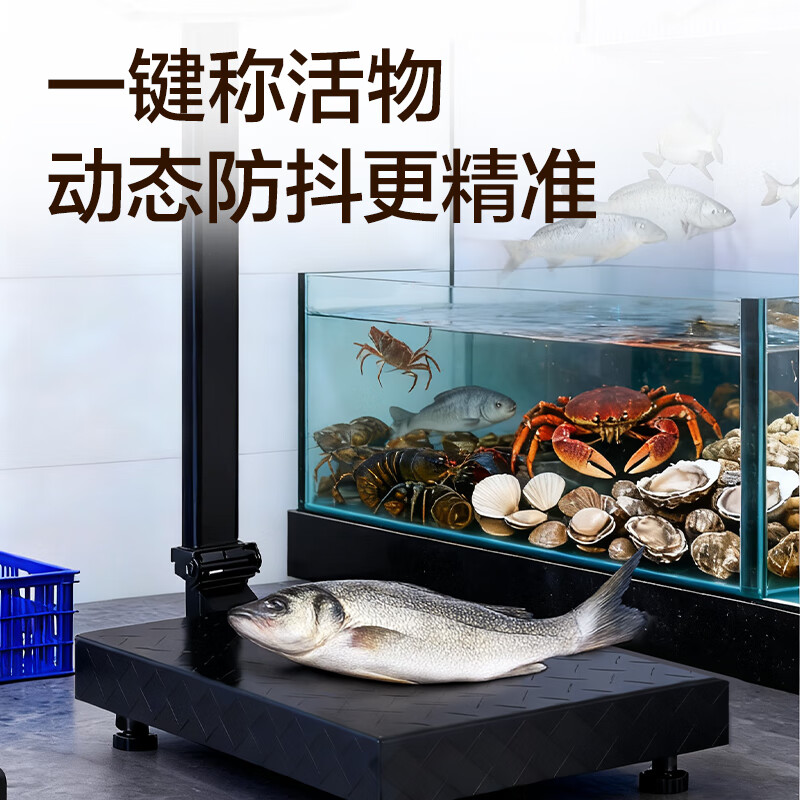 Deli rechargeable platform scale electronic scale commercial high-precision floor-standing vegetable selling electronic scale cargo scale pricing large industrial counting express scale TE920